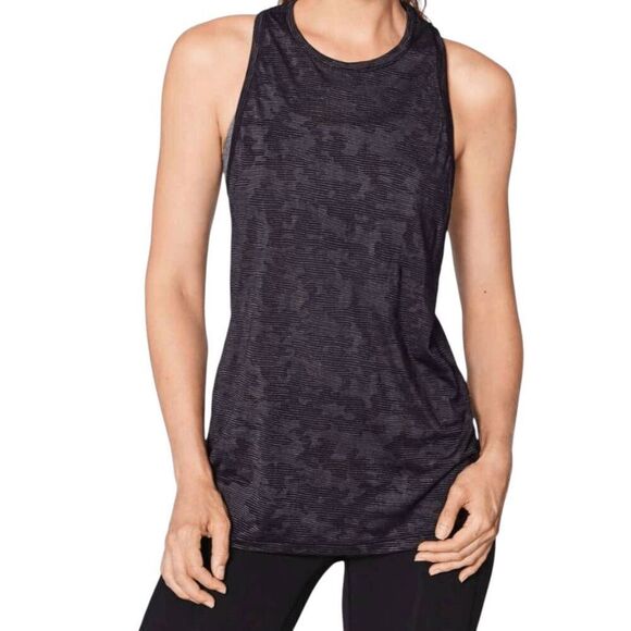 LULULEMON ATHLETICA Miles Ahead Tank (Camo) in Black Size 6 - Picture 2 of 5